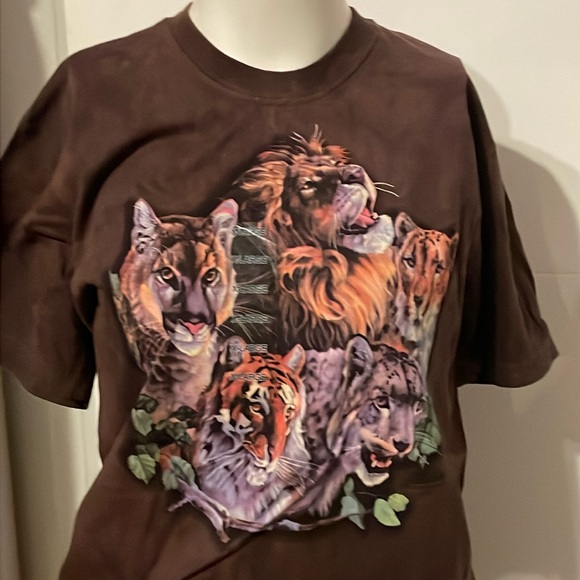 NWOT The Mountain SET OF FOUR Kids Tie Dyed TEE. Lion, Cow x 2, Big Cats. Sz XL - Picture 2 of 11